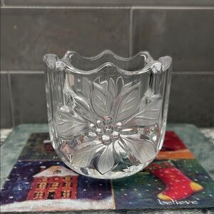 Mikasa Festive Poinsettia Crystal Votive Candleholder